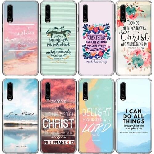 Bible verse Philippians Jesus Christ Christian Phone Case For Huawei Honor 10 9 Lite 8A 8X 8S 7A 7X 9X 20 10i Y5 Y6 Y7 Y9 V20 V3