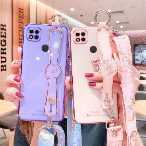 Wristband Holder Case For Xiaomi Redmi 9C NFC Case Cover For Redmi 9c Shockproof Case Fundas Redmi9C Redmi9 Redmi9a Luxury New