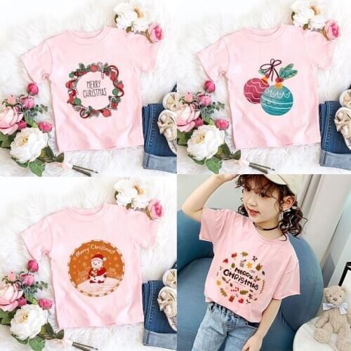 New Arrivals Girls T-shirts Christmas Halloween Novelty Printed Kids T Shirt Cartoon Boys Clothes Short Sleeve Toddler Girl Tops