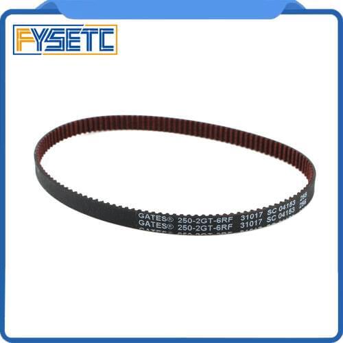 GATES-LL-2GT 3D Printer 2GT Belt Closed Loop Fiberglass Reinforced Rubber GT2 Timing Belt 2GT-6 Length 250mm Width 6mm