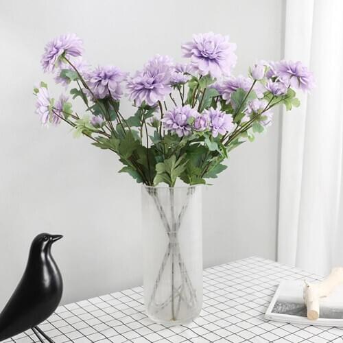 1Pc 6-Head Artificial Fake Cloth Dahlia Flower Wedding Party Home Desktop Decor Fake Flowers for Home Wedding Decoration indoor