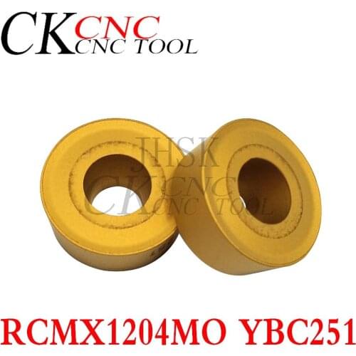 10pcs RCMX1204MO YBC251 carbide milling inserts RCMX 1204 MO CNC cutter lathe RCMX blade Round turning tools