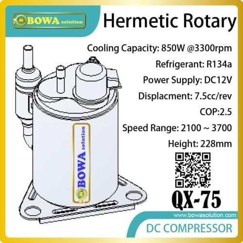 DC12V variable speed compressor suitable for truck cabin air conidtioner or boat air conditioner, with controller