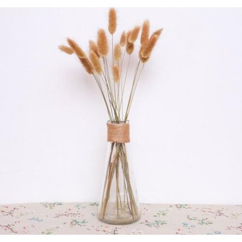 Best 2021 Newyear Desktop Home Office Decoration Creative Gifts Preserved Dried Flower Gypsophila Bunny Tail Grass Bouquet Vase