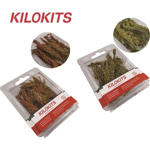 2 Colors of Handmade Bush Shrubs Model Set for Railway Terrain Scenery Lawn Plants Military Diorama DIY Hobby Miniature