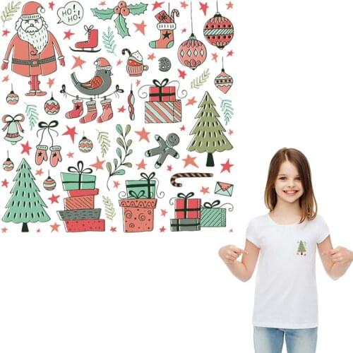 Christmas Gift Patch For Clothes Fashion Clothes Stickers Iron On Diy Accessory Heat Transfer Parches