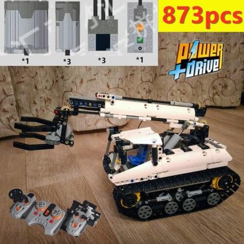 New Dual use Machine New Telehandler MOC 4704 RC Power Function Crawler Grabber Turbo Construction Truck Vehicles Toy Kit Gift