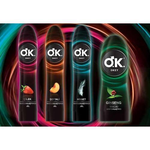 OK Kayganlaştırıcı Jel Afrodizyak Etkili Su Bazlı Yağlayıcı Çilek-Ginseng-Nırvana Sex Yağı Vajinal Anal Jel Uyarıcı 100ml/200ml