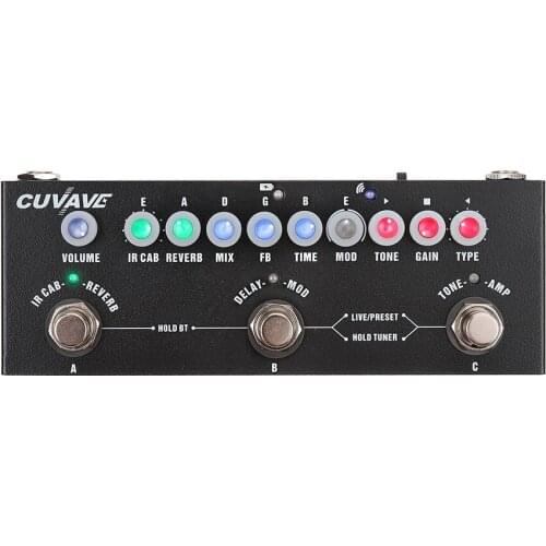 Cuvave Rechargeable Multi Effects Pedal 8 IR Cabinets Simulation Delay Chorus Phaser Reverb Effect Pedal Guitar Accessories