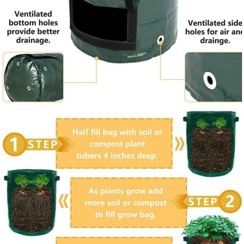 PE Planting Bag Outdoor Vertical Garden Potatoes Strawberry Breathable Plant Bag Gardening Accessory