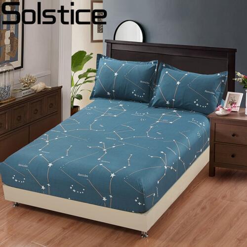 Solstice Home Textile Bedding Mattress Cover Protector 100% Cotton Kid Child Teen Fitted Bed Sheet King Queen Full Single Double