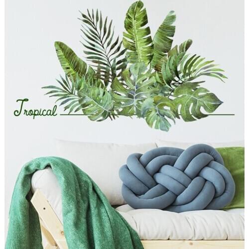 Tropical Plant Leaves Poster Removable Living Room Bedroom Wall Sticker Decal suitable for home kindergarten bedroom
