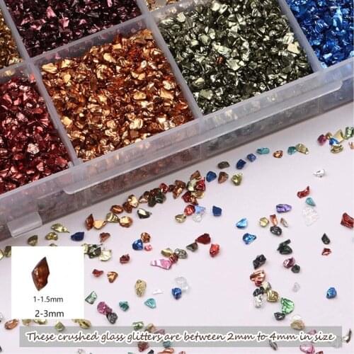 Multicolor Mixed Crushed Glass Nail Art Stones Irregular Rhinestone Beads DIY UV Resin Epoxy Mold Fillings Jewelry Craft Making