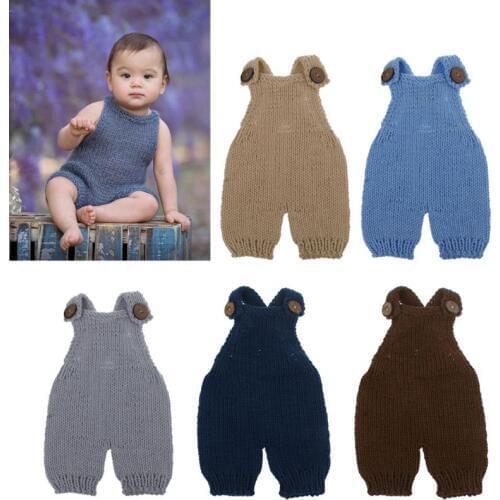 Newborn Props Soft Baby Boys Girls Costume Infant Knitted Romper Outfit Baby Props Newborn Photography Accessories JUN-24