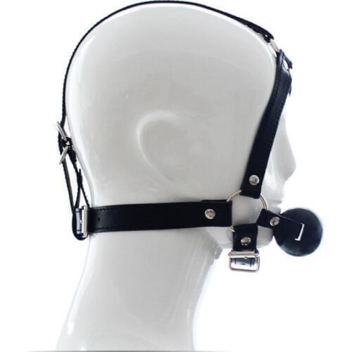 Sex Toys Leather Mouth Stopper gag Leather Harness Mouthball