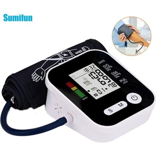 1Set Arm Electronic Voice Sphygmomanometer Hypertension Blood Pressure Measurement Automatic Digital Display Health Monitor