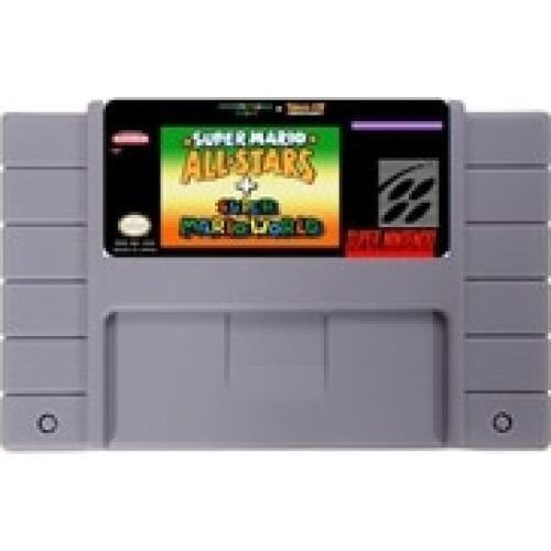 Save File Super Marioed All Stars + Super Marioed World NTSC 16 Big Gray Game Card For USA Version Game Player