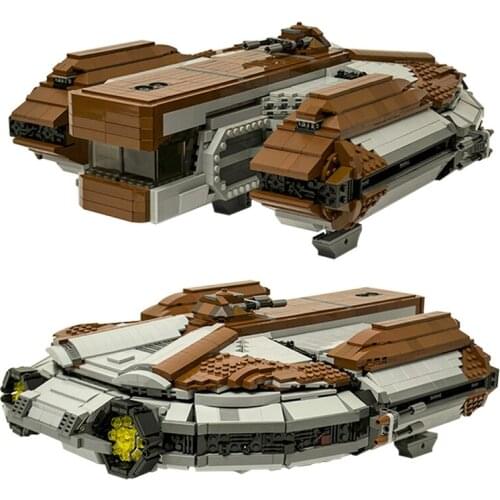 MOC Space War Spaceship Space Arms SW Knights of the Old Republic Ebon Hawk Building Blocks Kit Fighter Toys For Children Gifts