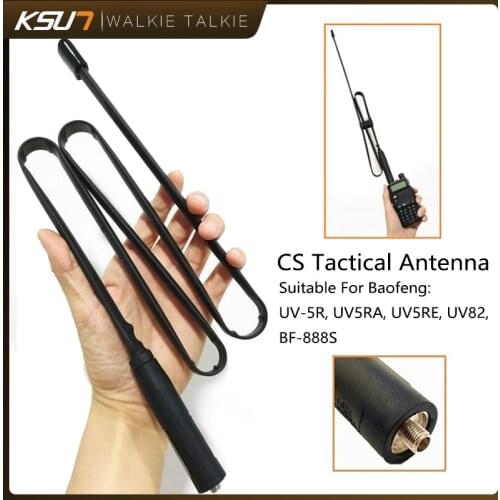 CS Tactical Antenna For Walkie Talkie Baofeng UV-5R UV-82 SMA-Female Connector VHF UHF 144/430Mh Foldable Ham CB Radio