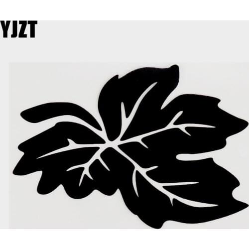 YJZT 13.6CM×9.5CM Plant Tree Leaf Personality Car Sticker Black/Silver Vinyl Decals 18B-0132