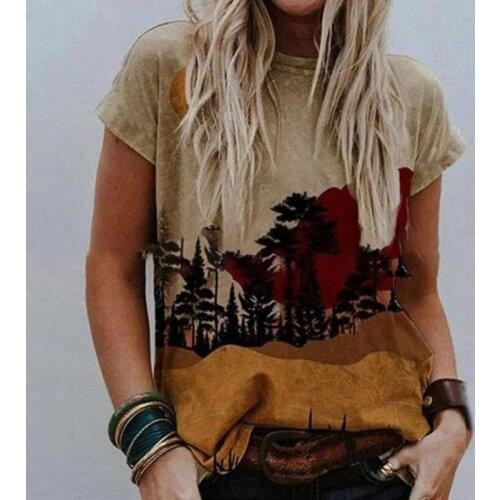 Womens Summer T-shirt Retro Valentines Day Heart Print Short Sleeve T-shirt Casual Flower Print Top