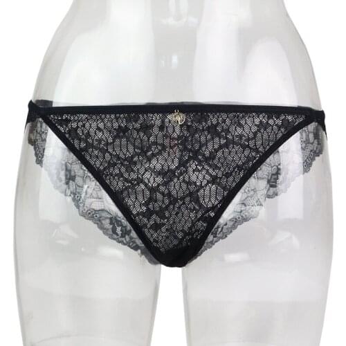 New Women Lace Low-waist Panties Sexy Transparent Floral Briefs Soft Cotton Crotch Underpants Underwear