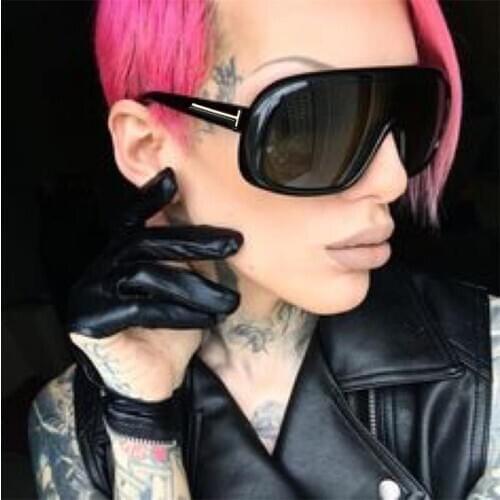 T Shaped Fashion Oversized Square Sunglasses 2020 Women Vintage Classic Gradient Sun Glasses One-Piece Large Goggles UV400