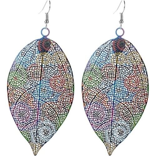 Earrings Women Trendy PU leather Teardrop Leaf shape Dangle earring Fashion Sexy Jewelry