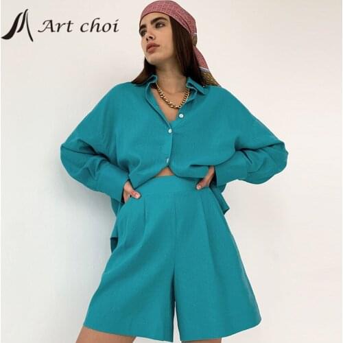 2021 Summer Two Piece Set Tracksuit Casual Outfit Leisure Suits Women T Shirt Blouse Tops Cotton High Waist Shorts 2 Piece Sets