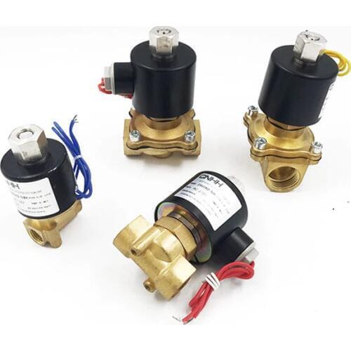 1/4" 3/8" 1/2" 3/4" 1" 2W series Normally Open Brass Electric Solenoid Valve 12V 24V 220V 110V Pneumatic Valve for Water Oil Gas