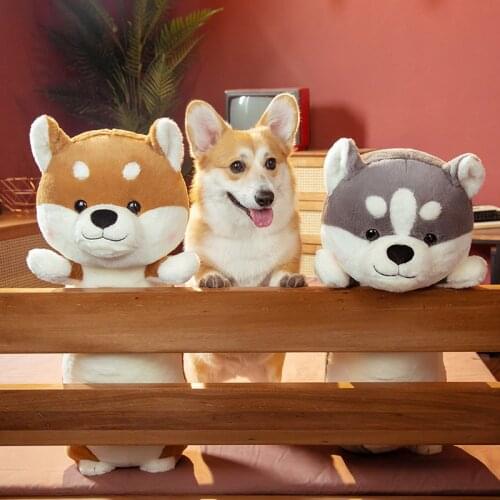 1pc 65cm Lovely Shiba Inu & Husky Plush Toy Kawaii Animal Dolls Stuffed Soft Dog Pillow Cushion Birthday Gifts for Children Girl