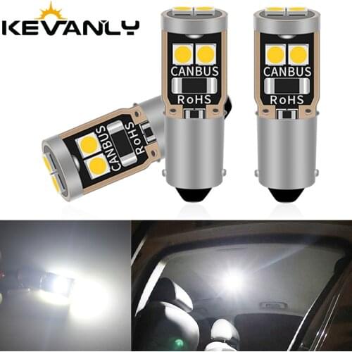 10PCS CANBUS BA9S H21W T4W H6W Error Free 3030 6 LED Side Wedge Light Interior Signal Lamp DC 12V White 12913 12910 1292