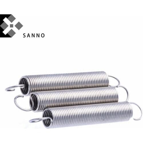 15pcs Tension spring telescopic hook spring stainless steel pressure spring wire D0.3mm - D1.2mm total length 70mm - 120mm