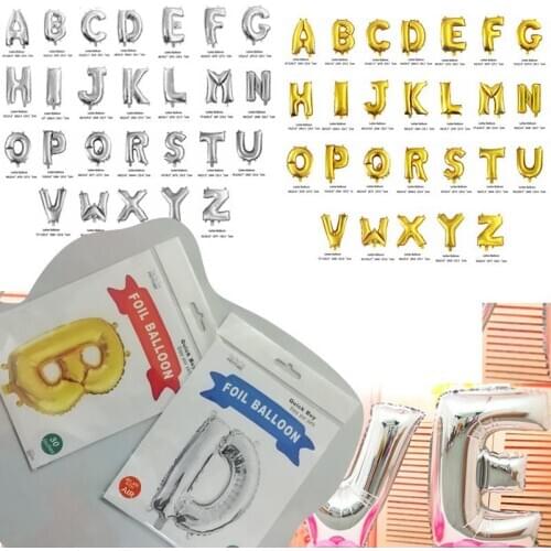30inch Alphabet letter A to Z, number 0 to 9 foil balloons independant packing for retail, party supplies wedding decoration
