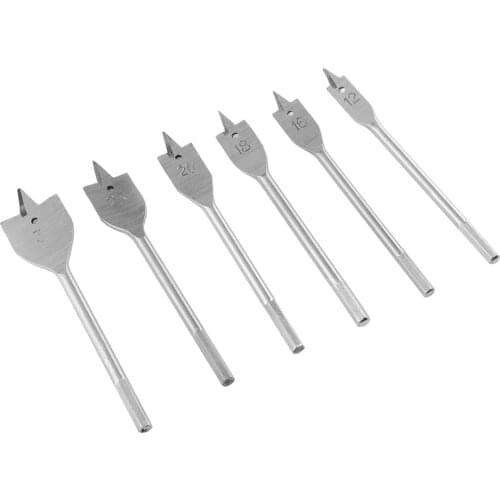 6Pcs Flat Hole Drill Bit Woodworking Hole Saw Carbon Steel Hole Saw Drill Bits 12/16/18/20/25/35mm