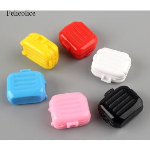 6pcs Resin Suitcase Mini Doll Travel Luggage Case Dollhouse Furniture Toys Articles Model