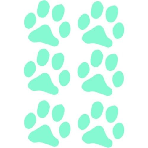 6pcs Paw Night Luminous Stickers Glow in the Dark Wall Decals Removable Pawprint Stickers for Baby Nursery Kids Room Wall