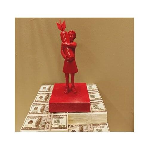 Banksy Banksy Missile Girl Web celebrity tide resin FRP simple human sculpture ornaments decorations bar nightclub Nightclub do