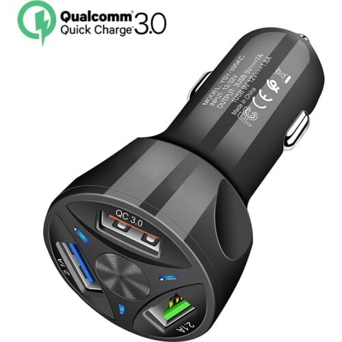 Quick Charge 3.0 Car Charger For Mobile Phone Three Usb Car Charger Qualcomm Qc 3.0 Fast Charging Adapter Usb Car Charger