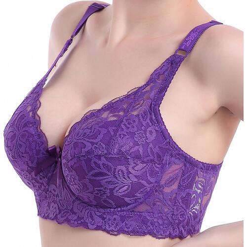40 90 46 underwear plus large size underwire top bh bralette lace Sexy Womens bra intimates deepV brassiere C D cup 75-105 Size