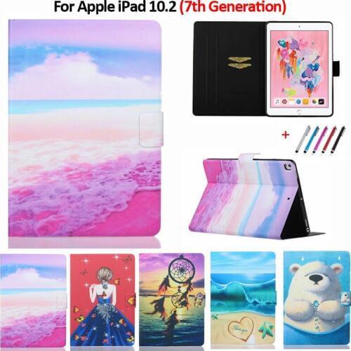 Cover For iPad 10.2 2019 Cover Smart PU Leather Fashion Painted Case For iPad 10.2 7th Generation A2200 A2198 A2232 Funda