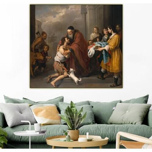 Citon Murillo《The Return of the Prodigal Son》Canvas Art Oil Painting Artwork Picture The Wall Background Decorations Home Decor