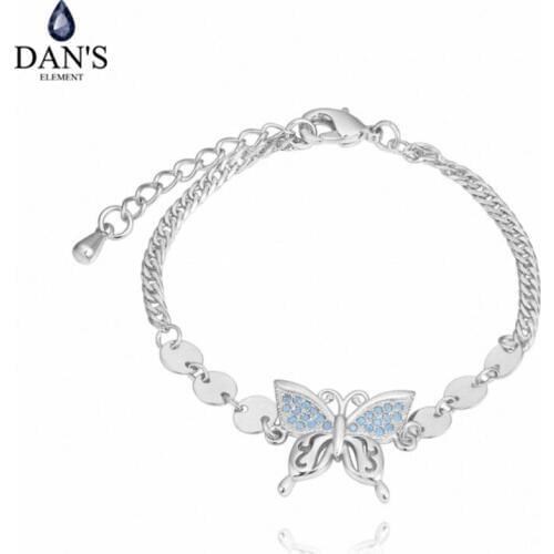 DANS ELEMENT AAA Zirconia Micro Inlays Fashion Butterly Bracelets & bangles for women Charm Horse 130557