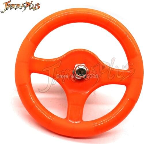 Kids Swing machine Steering Wheel Racing Kids Orange plastic steering wheel With screw nut