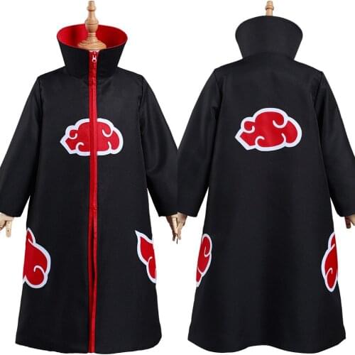 Akatsuki Cosplay Costume Kids Children Zip Up Coat Halloween Carnival Suit