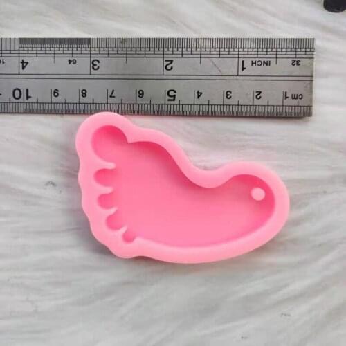 Baby Footprint Keychain Mold DIY Footmark Keychain Silicone Resin Casting Molds