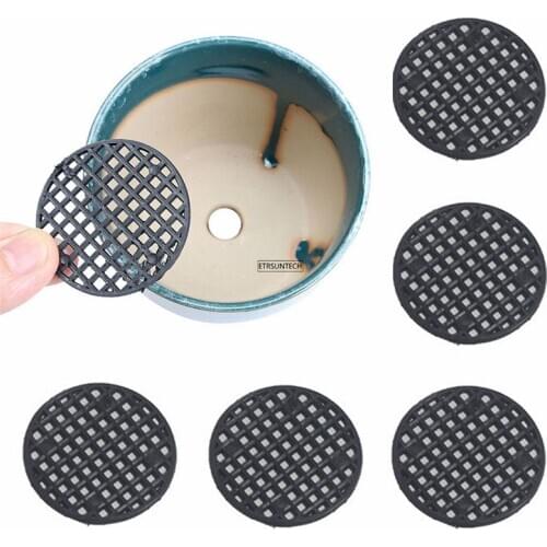 100Set Round Flowerpot Mesh Pad Breathable Leakproof Bottom Grid Mat With Drainage Hole Protection Durable Bonsai Home