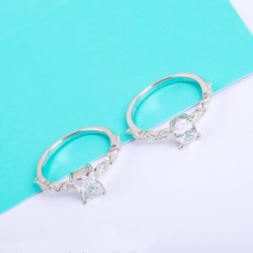 Top Europe Hot Sale Famous Brand Pure 925 Sliver Fashion Party 3A Zircon Jewelry For Women Grils Gifts Water Drop Luxury Rings