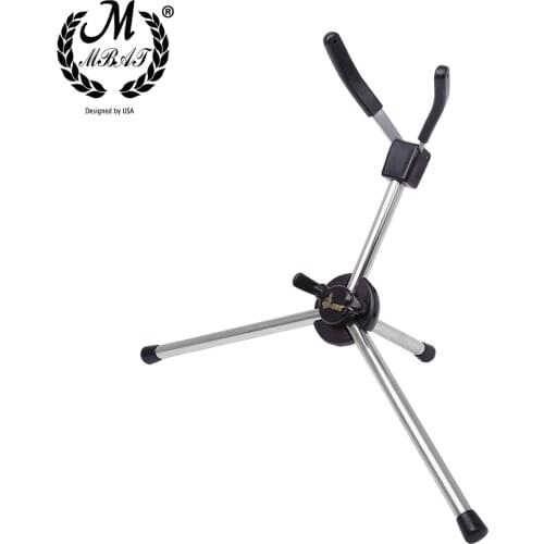 M MBAT Portable Foldable Saxophone Bracket Alto Tenor Soprano Sax Metal Leg Stand Tripod Holder Woodwind Instrument Accessories