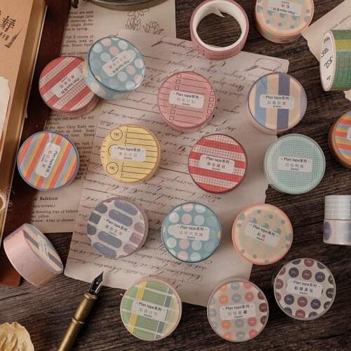 Mohamm 15mm*3m Plan Tape Series Washi Masking Tape Creative Scrapbooking Stationary School Supplies